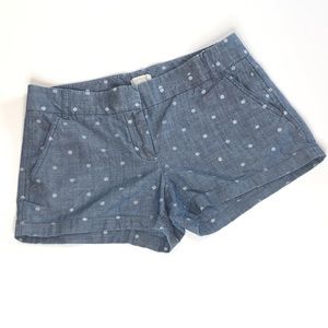 J. Crew Polka Dot Chambray Shorts Size 6